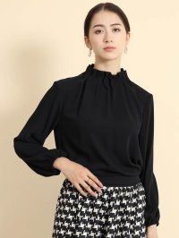 FENNEL/フェンネル FENNEL ギャザーネックブラウス（ivory、black）/507771671