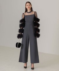 Leja/レジャ Leja ボリュームチュールスリーブオールインワンパンツドレス美脚効果結婚式 パーティードレス 成人式 20代 30代 40代/507773788