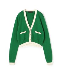 CABaN /コットンカシミヤ バイカラーショートカーディガン/507774059