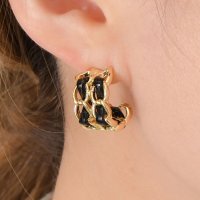 REAL STYLE/リアルスタイル REAL STYLE ピアス レディース フープ ゴールド チェーン チタンポスト アクセサリー ギャル 合成皮革 おしゃれ 上品 きれいめ 華/507774254