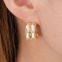 REAL STYLE/リアルスタイル REAL STYLE ピアス レディース フープ ゴールド チェーン チタンポスト アクセサリー ギャル 合成皮革 おしゃれ 上品 きれいめ 華/507774254