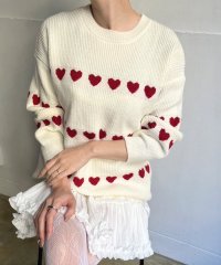 Jewelobe/ジュエローブ Jewelobe ハートボーダールーズニットプルオーバー/507774274