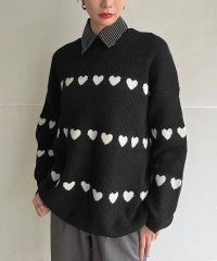 Jewelobe/ジュエローブ Jewelobe ハートボーダールーズニットプルオーバー/507774274