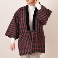 REAL STYLE/リアルスタイル REAL STYLE はんてん 羽織 もこもこ レディース おしゃれ 半纏 半てん 半天 袢纏 防寒 冬 中綿入り 裏ボア 裏起毛 綿混 綿入り/507774400