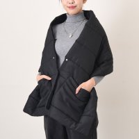 REAL STYLE/リアルスタイル REAL STYLE ストール レディース ジレ ベスト 大判 厚手 秋冬 ボタン 前開き 中綿 裏起毛 トップス アウター 羽織り 防寒 暖か/507774419