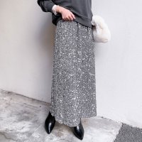 REAL STYLE/リアルスタイル REAL STYLE タイトスカート ロング 秋冬 ベロア スパンコール レディース ボトムス 膝下 ウエストゴム 軽量 裏地 おしゃれ 可愛い/507774442