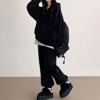 REAL STYLE/リアルスタイル REAL STYLE セットアップ レディース 秋 冬 裏起毛 パーカー ジョガーパンツ 大きいサイズ 大きめ 長袖 上下 暖かい 部屋着 ルー/507774445