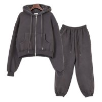REAL STYLE/リアルスタイル REAL STYLE セットアップ レディース 秋 冬 裏起毛 パーカー ジョガーパンツ スウェット 大きめ 長袖 上下 ゆったり 暖かい 部屋/507774447
