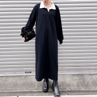 REAL STYLE/リアルスタイル REAL STYLE ワンピース レディース 秋 春 冬 長袖 ロング マキシ エンボス 襟付き キーネック きれいめ 速乾 楽ちん 体型カバー/507774450