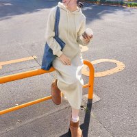 REAL STYLE/リアルスタイル REAL STYLE ワンピース レディース 秋 冬 裏起毛 スウェット 防寒 暖かい あったか 膝下 ロング 体型カバー Iライン カジュアル/507774452