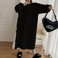 REAL STYLE/リアルスタイル REAL STYLE ワンピース レディース 秋 冬 長袖 ロング 裏起毛 ポケット スウェット 大きいサイズ フレア 暖かい 膝下 ゆったり /507774457