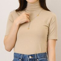 REAL STYLE/リアルスタイル REAL STYLE カットソー レディース 半袖 薄手 裏起毛 ハイネック 秋 冬 春 タイト Tシャツ インナー きれいめ オフィス 無地 /507774471