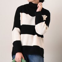 REAL STYLE/リアルスタイル REAL STYLE ニット レディース Vネック ボーダー 大きいサイズ 厚手 セーター 洗える 秋冬 トップス 長袖 防寒 暖かい おしゃれ/507774476