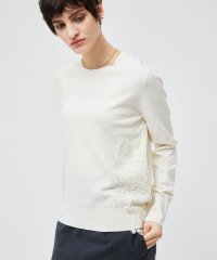 BEIGE，/【洗える】WILLOW / アシンメトリーレースクルーネックニット/507555107