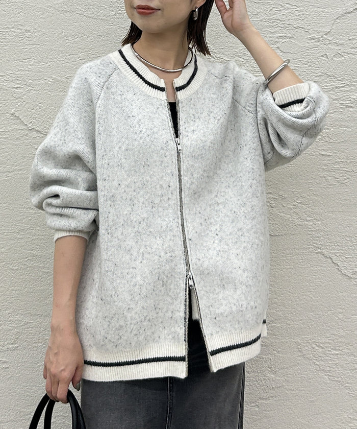 【Loungedress】ジャガードZIPブルゾン パル PAL 【Loungedress】ジャガードZIPブルゾン （charcoal