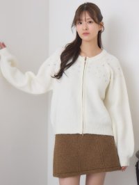 RETRO GIRL/レトロガール RETRO GIRL ビジューZIPカーデ/507775105
