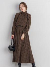 QUEENS COURT/クイーンズコート QUEENS COURT ドットフリルボウタイワンピース≪洗濯機で洗える≫/507775218