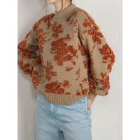 VICKY/ビッキー VICKY フラワーモールジャカードモックネックニット/507775220