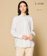 BEIGE，/【洗える・L－size】ANITA / ロングスリーブタックブラウス/507776633