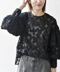 SHIPS any WOMEN/SHIPS any:〈手洗い可能〉シアー フラワー ジャカード ボウタイ ブラウス/507777088