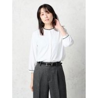 Perfect Suit FActory/パーフェクトスーツファクトリー Perfect Suit FActory 【UVカット/防しわ】パウダーストレッチ 7分袖配色ブラウス/507777279