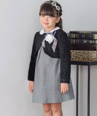 BeBe Petits Pois Vert/【店舗限定】ファンシーヤーンジャケット＋格子柄ジャンパースカート セット(110/507721463