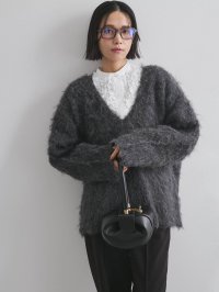 VICKY/ビッキー VICKY ブークレシャギーニットVネックプルオーバー≪手洗い可能≫/507775222
