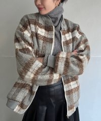 Jewelobe/ジュエローブ Jewelobe 起毛チェックオーバーサイズブルゾン/507778922