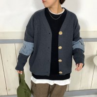 CRB/シーアールビー CRB 袖デニム切替ニットカーディガン/507779184