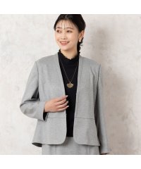 MISSEL/【セットアップ可能・4Lサイズあり】杢ストレッチカルゼ ジャケット/507779396