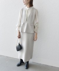 SHIPS any WOMEN/SHIPS any:〈洗濯機可能〉ダブルクロス Vネック ペプラム ワンピース［NAVY BLUE］/507779429