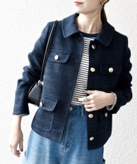SHIPS any WOMEN/SHIPS any: ツイード シングル ポケット ジャケット［NAVY BLUE］/507779431