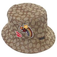 COACH/コーチ COACH コーチ 帽子 COACH アウトレット シグネチャー ジャカード ステッカーパッチ バケットハット CX203 KHMC/507780337