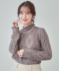 SHOO・LA・RUE Cutie Blonde/【S－LL/洗える】レイヤードコーデに ふわふわフェザー調ウェーブ柄インナー/507545271
