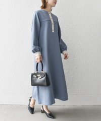 SHIPS any WOMEN/SHIPS any:〈洗濯機可能〉ダブルクロス ヨークカラー ワンピース［NAVY BLUE］/507779430