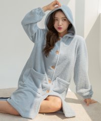 TeddyShop/テディショップ Teddyshop レディース 長袖フード前開きもこもこルームウェアワンピース/ミディ丈/507780889