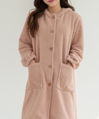 TeddyShop/テディショップ Teddyshop レディース 長袖フード前開きもこもこルームウェアワンピース/ミディ丈/507780889