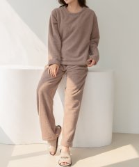 TeddyShop/テディショップ Teddyshop レディース 長袖ふんわりモコモコプルオーバーラウンドネックルームウェア 上下2点セット/507780893