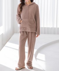 TeddyShop/テディショップ Teddyshop レディース 長袖カンガルーポッケ×ジップのふんわり淡色ルームウェア 上下2点セット/507780894