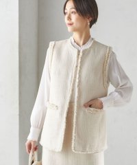 SHIPS WOMEN/〈セレモニー対応可〉スラブ ツイード ロング ジレ（セットアップ対応）/507781543