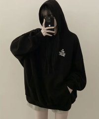 VIVIDLADY/ビビッドレディ VIVIDLADY 裏起毛 フード付き スウェットプルオーバー パーカー トレーナー プルオーバー 韓国ファッション 長袖スウェットパーカー 体/507783622