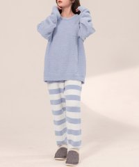 TeddyShop/テディショップ Teddyshop レディース 長袖モコモコ淡色ボーダーハイウエストルームウェア 上下2点セット/507783492