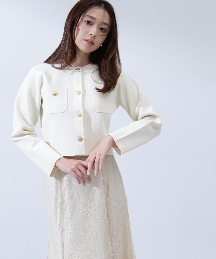 NATURAL BEAUTY BASIC エンブレムボタンニットジャケット エンブレムボタンニットジャケット(507784350) | ナチュラル