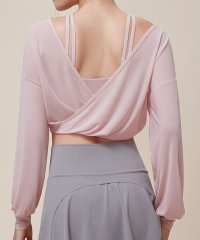 TeddyShop/テディショップ Teddyshop レディース 長袖選べる着こなし2WAYカシュクールクロップドヨガトップス/507787152