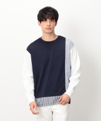 COMME CA ISM MENS/ストライプコンビ デザインＴシャツ/507784188