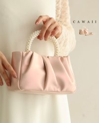 CAWAII/カワイイ CAWAII パールハンドルのグロッシーミニバッグ（ストラップ付き）/507787506