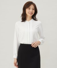 J.PRESS LADIES（LARGE SIZE）/【洗える】ヌーディスバックサテン タックプリーツ ブラウス/507788453