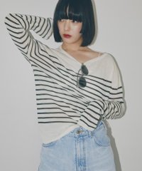 N Natural Beauty Basic/シアーボーダーニット/507788582