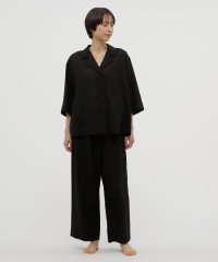 MARGARET HOWELL HOLD GOODS/BLACK LINEN TROUSERS/507788595