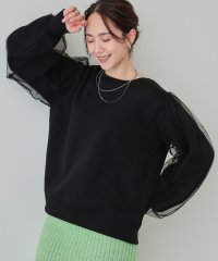SHOO・LA・RUE/【洗える/S－LL】一枚でサマ見え 裏起毛お袖チュールスウェット【SHOO WARM】/507789089